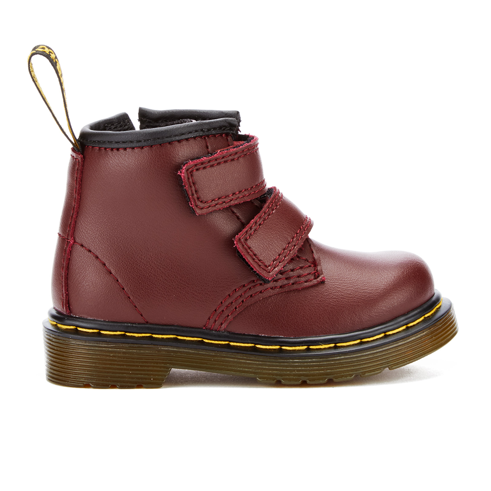 Dr. Martens Toddlers Brooklee BV Velcro Leather Boots Cherry Red Allsole