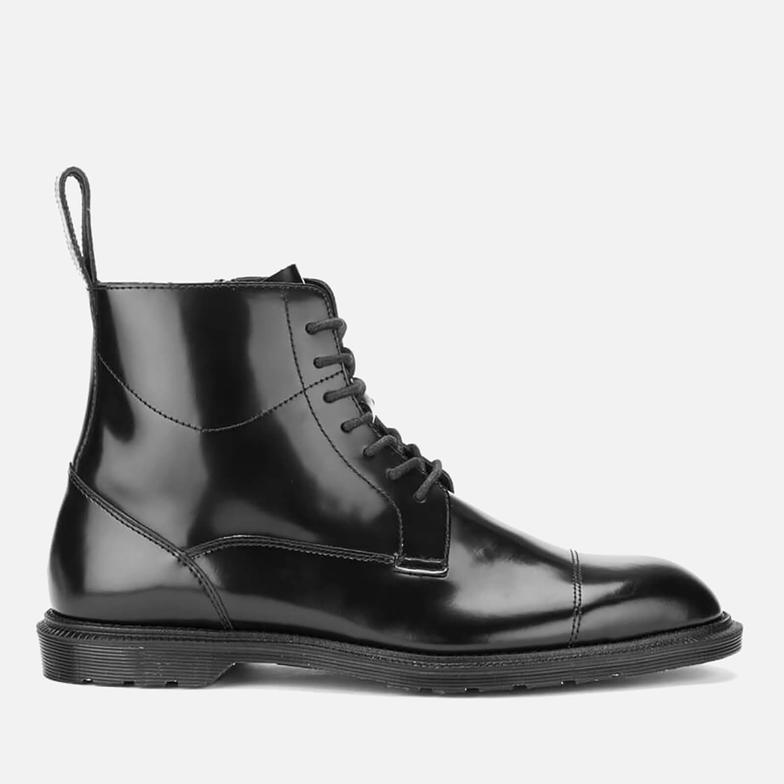 Dr. Martens Men s Henley Winchester Polished Smooth 7 Eye Zip Boots Black Allsole