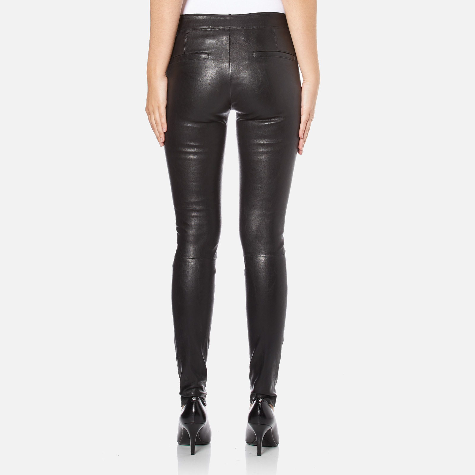 Helmut Lang Women s Stretch Leather Pants Black Coggles