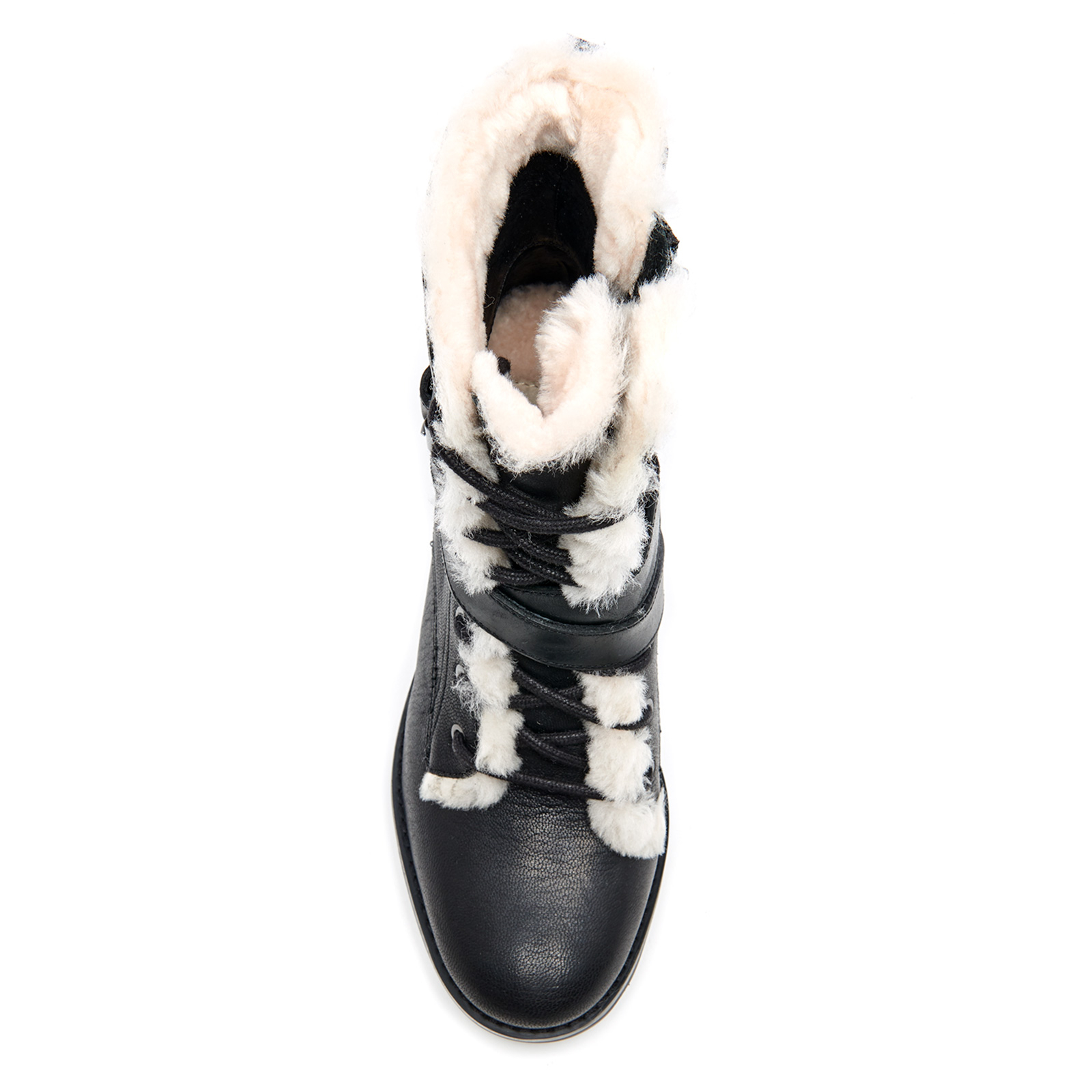 UGG Women's Ingrid Leather Sheepskin Lace Up Heeled Boots