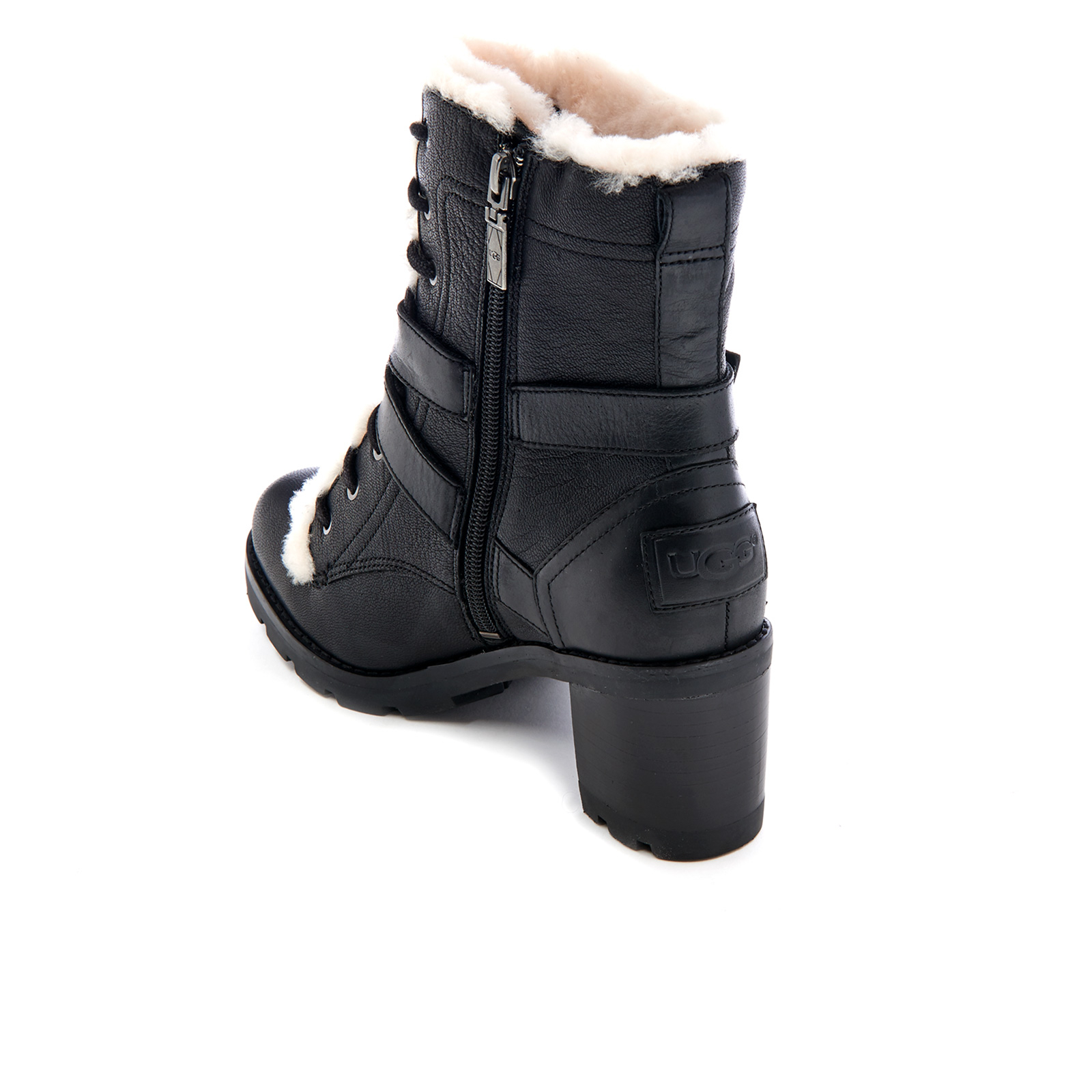 独特の上品 Sheepskin Leather Ingrid Women's UGG Lace Boots Heeled Up 靴
