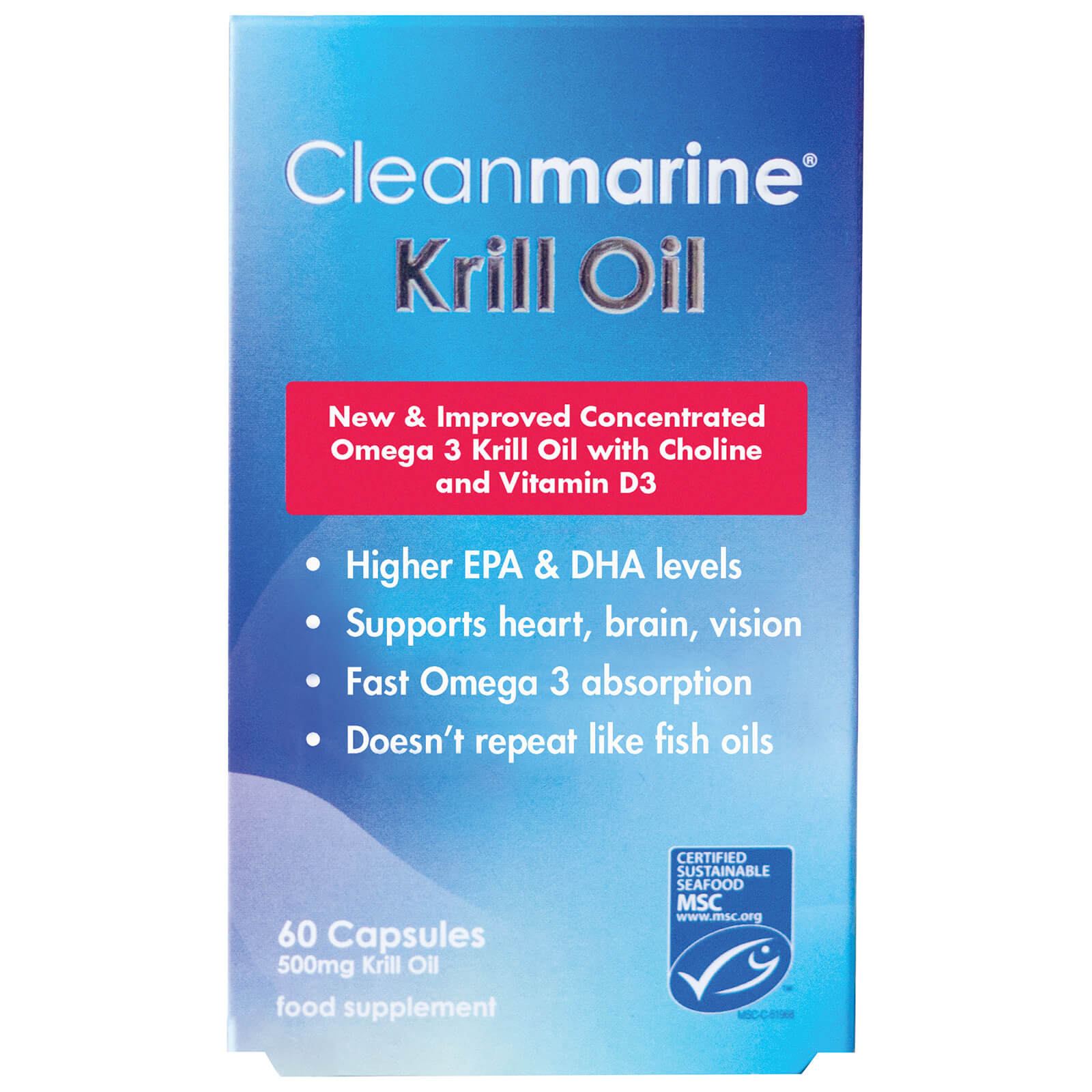 Aceite de kril de Cleanmarine - 60 Cápsulas de gelatina (500 mg)