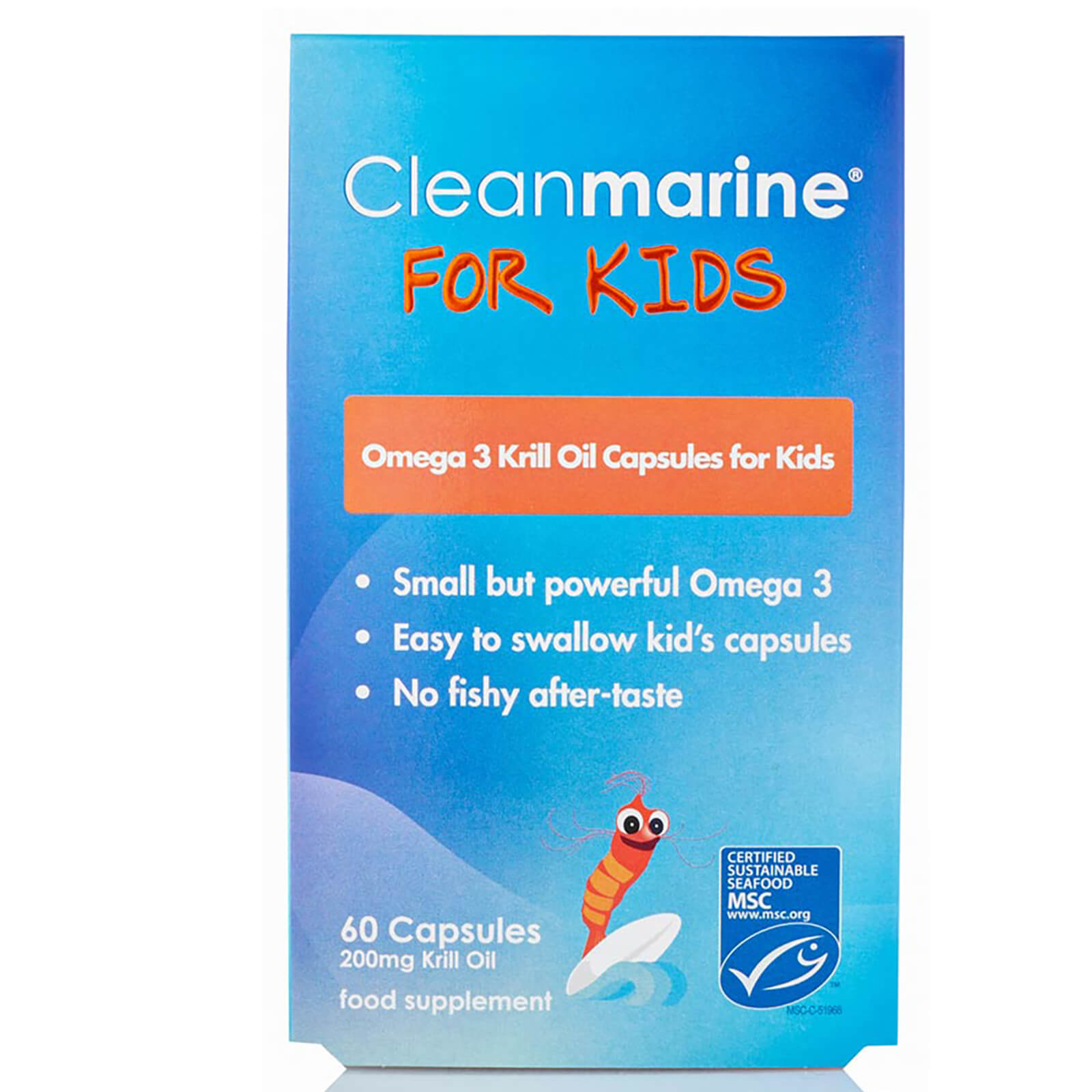 Aceite de kril para niños de Cleanmarine - 60 Cápsulas de gelatina (200 mg)