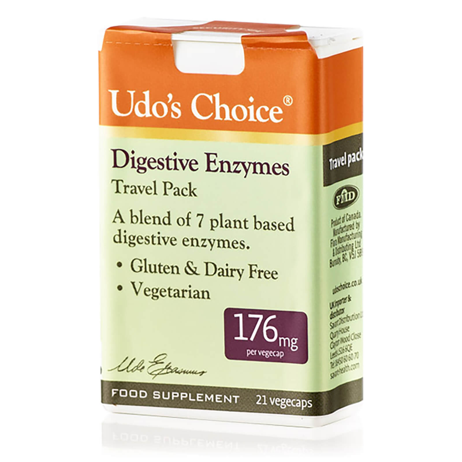 Paquete de viaje de mezcla de enzimas digestivas de Udo's Choice - 21 cápsulas