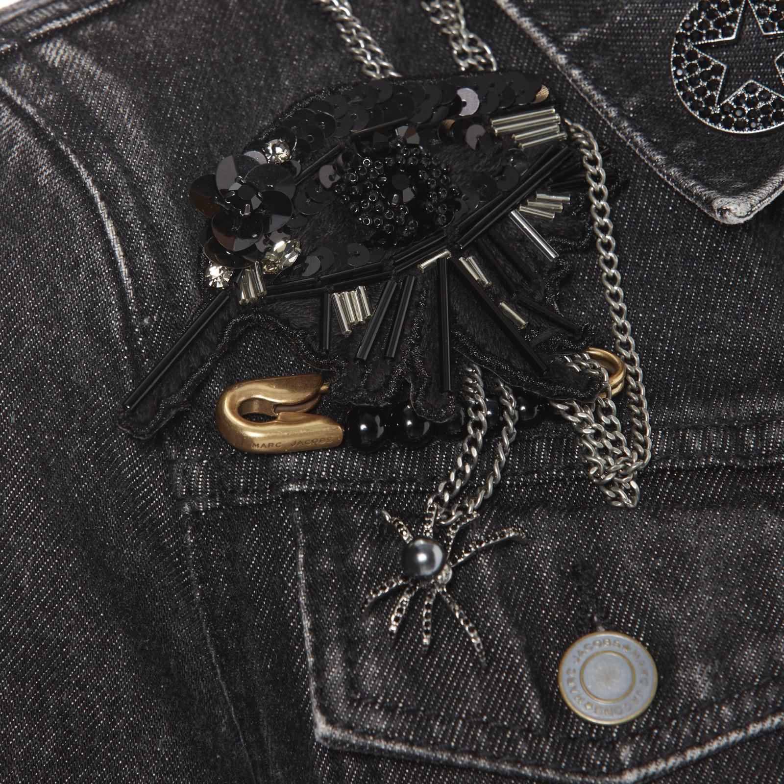 Marc Jacobs Women's Shrunken Denim Jacket - Black | Coggles