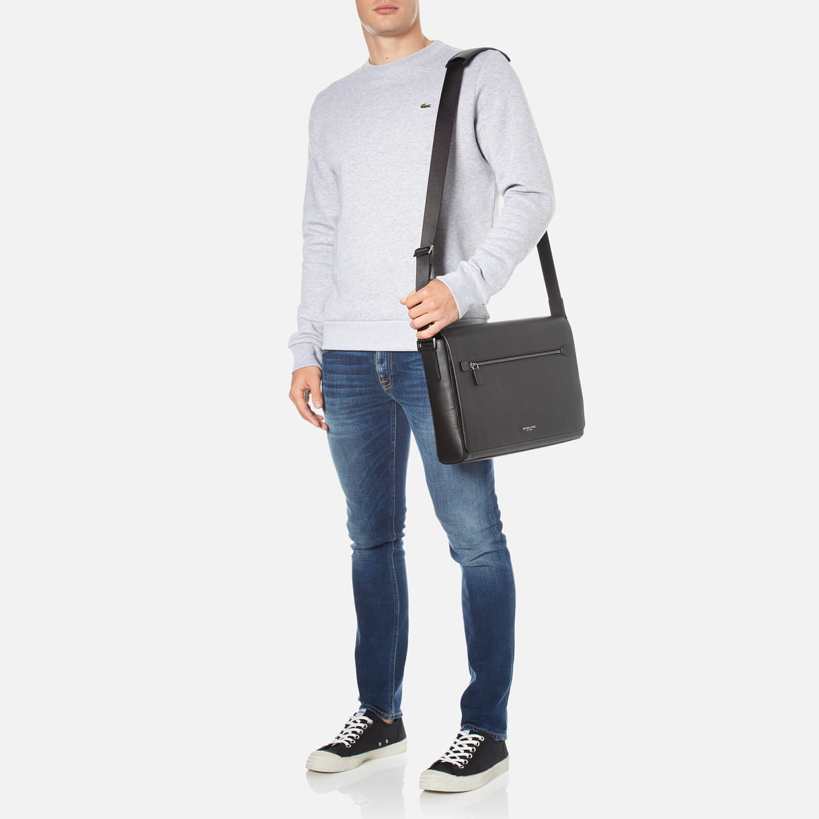Michael Kors Men s Harrison Large Messenger Bag Black Coggles