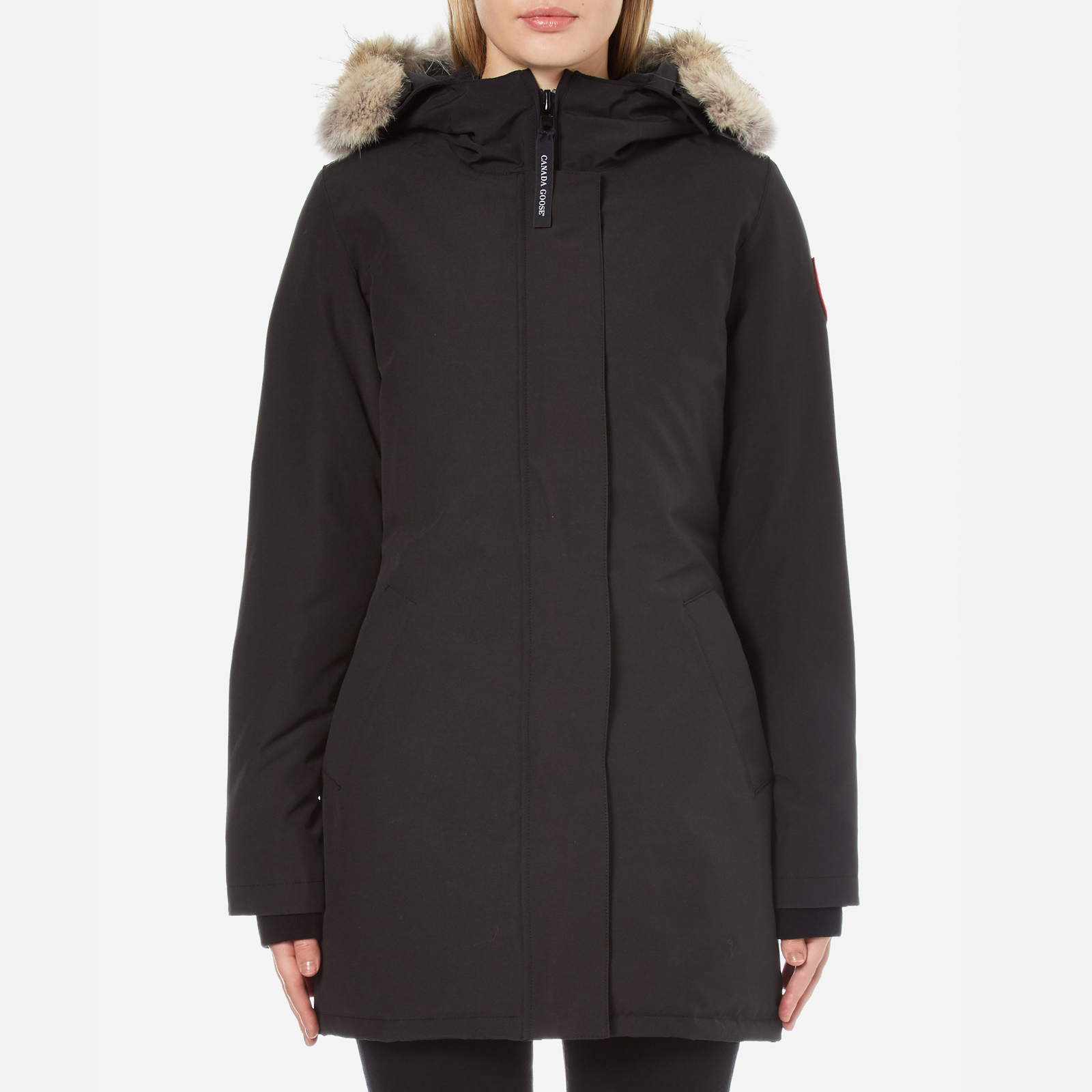 Canada goose victoria slim-fit coyote fur-trim parka new arrivals