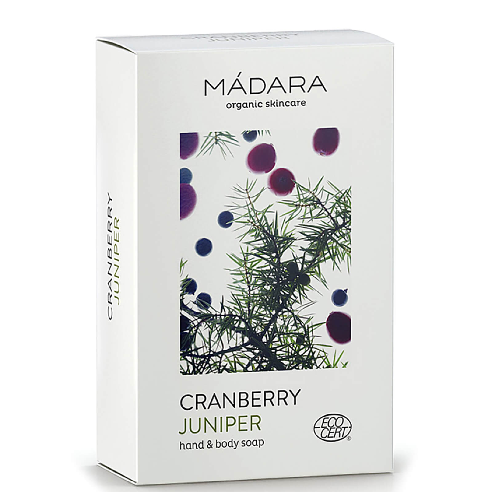 Jabón de manos y cuerpo Cranberry & Juniper de MÁDARA 150 g