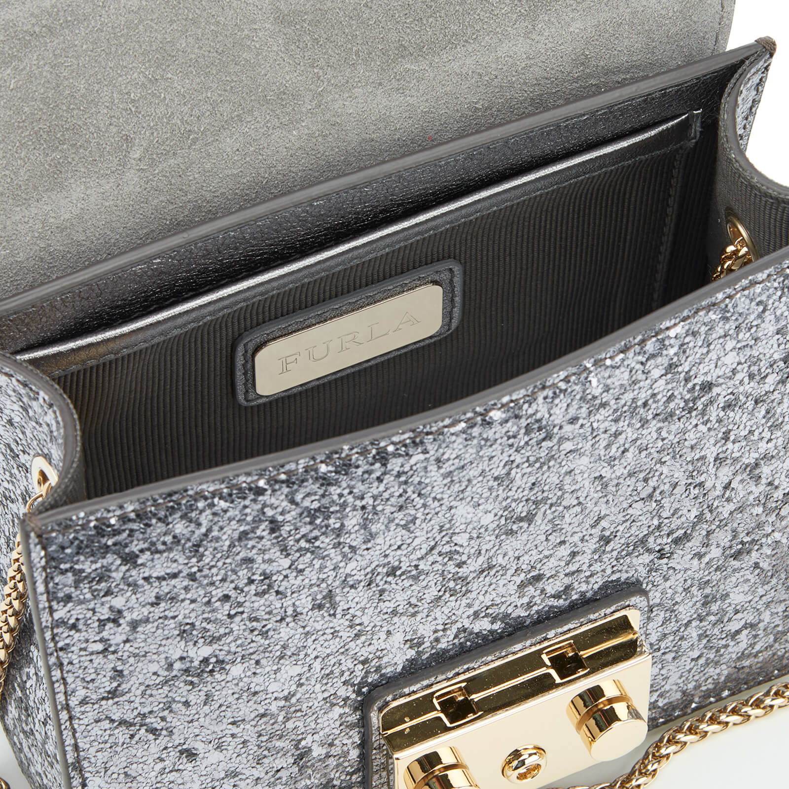 Furla Women s Metropolis Mini Glitter Cross Body Bag Acciaio Coggles