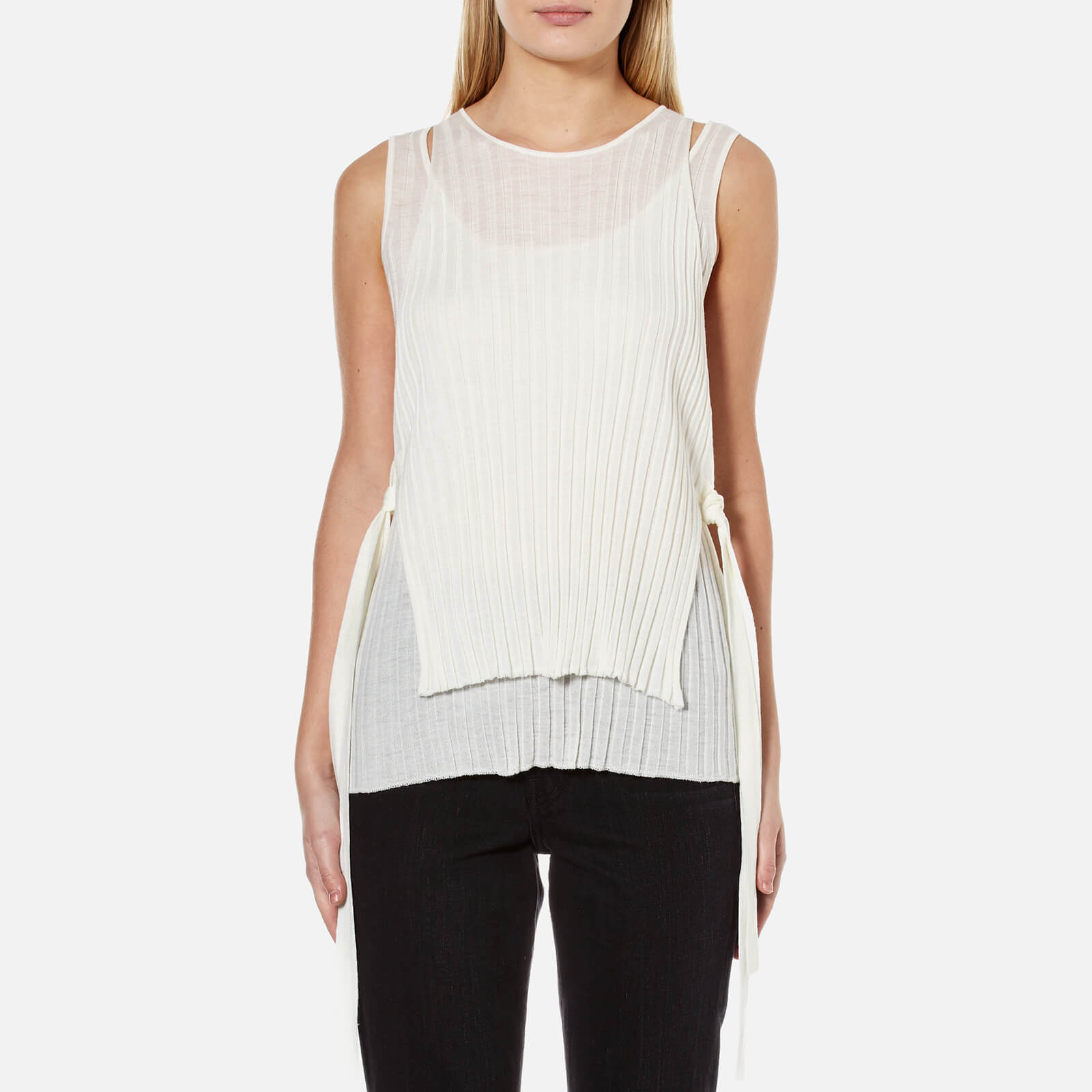 Helmut Lang Women's Layered Rib Tank Top - White | Coggles