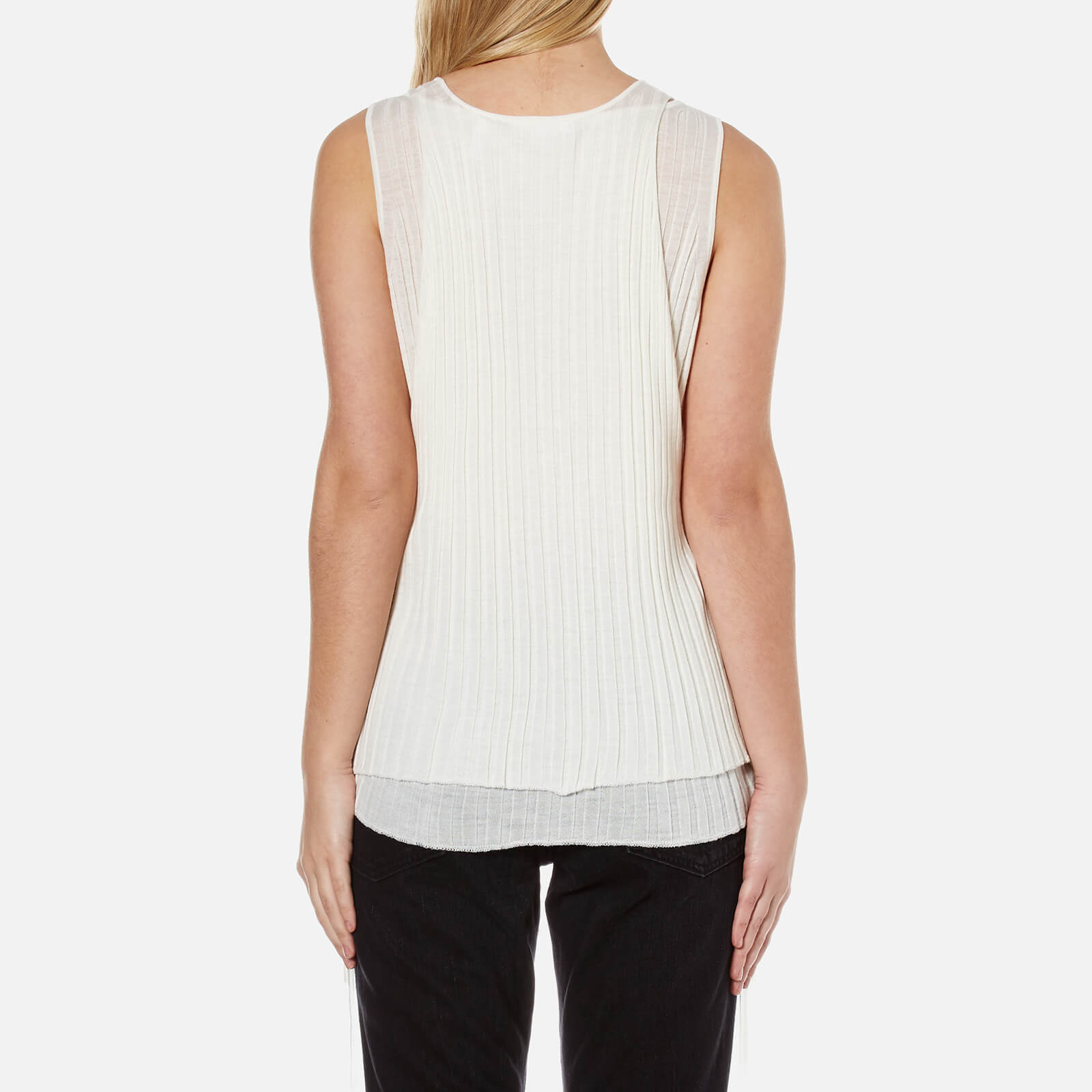 NWT HELMUT LANG Threadbare White Twist outlets Back Tank Top Size Large casual comfort