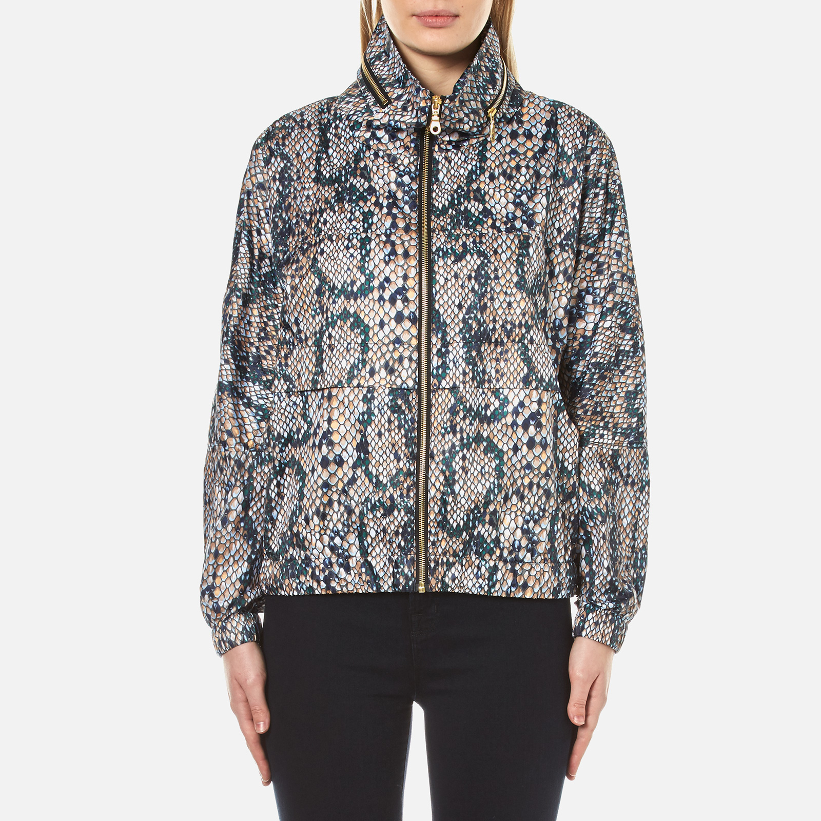 KENZO Women s Snake Nylon Rain Jacket Beige Coggles