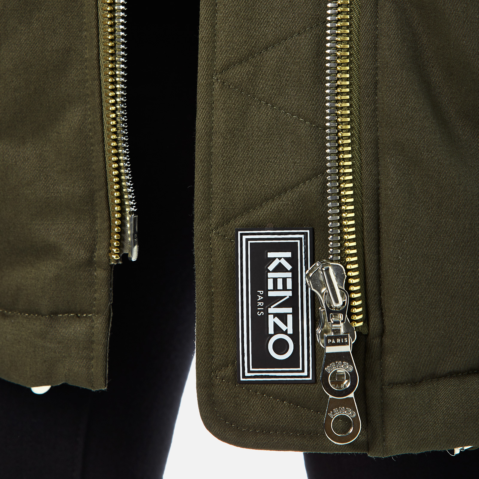 KENZO Women's Cotton New York Paris Parka Jacket - Dark Khaki | Coggles
