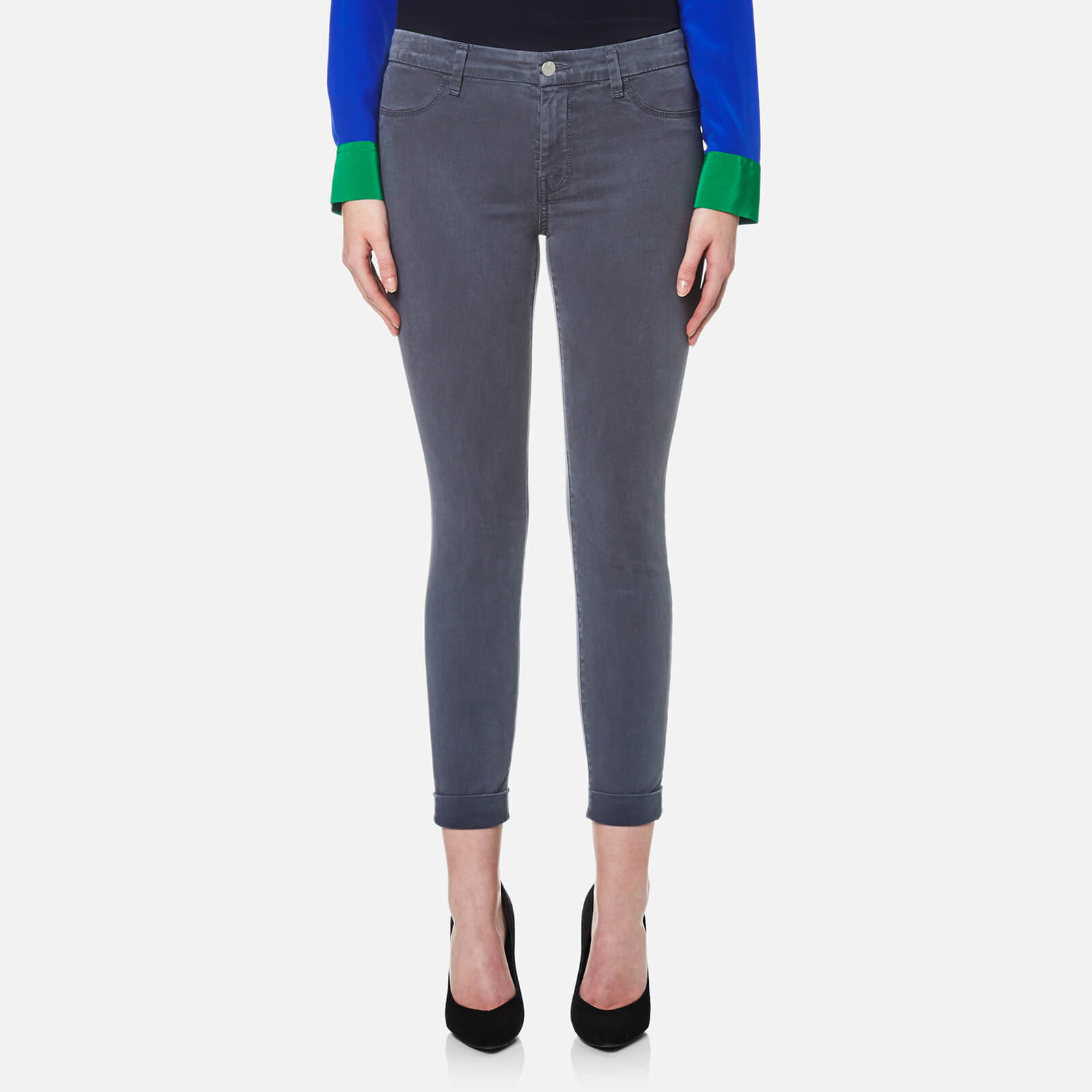 J Brand Women s Anja Clean Cropped Luxe Sateen Jeans Seaway