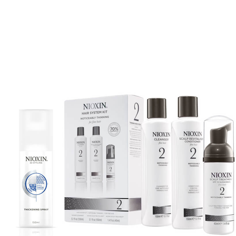 Nioxin Hair System Kit 2 y Spray Espesante Surtido