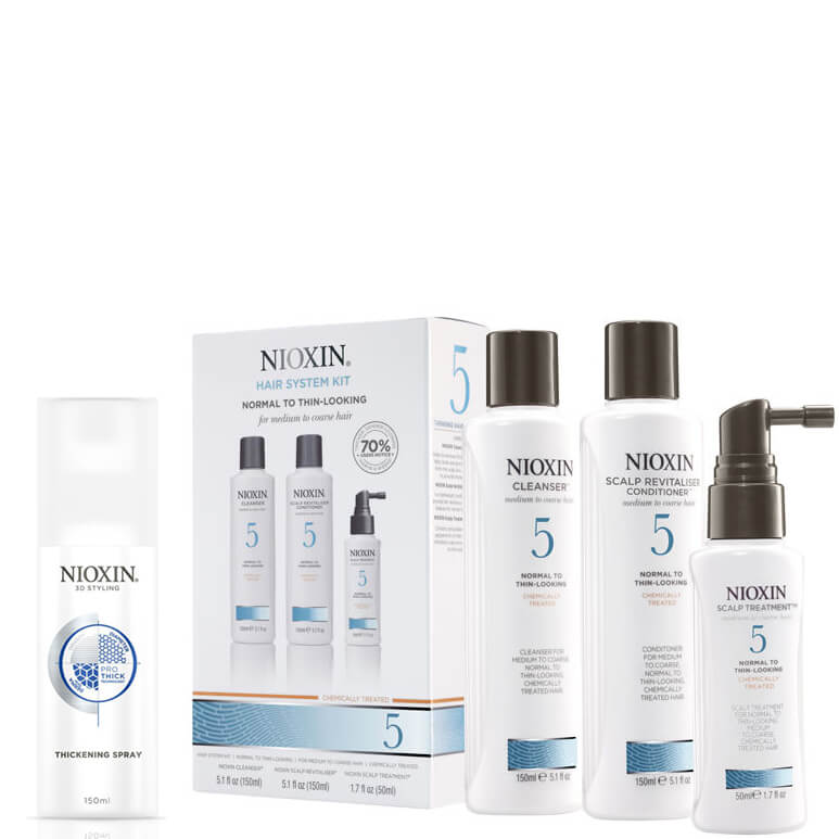 Nioxin Hair System Kit 5 y Spray Espesante Surtido