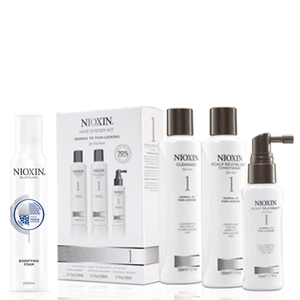 NIOXIN Hair System Kit 1 Y Espuma Voluminizante Surtido
