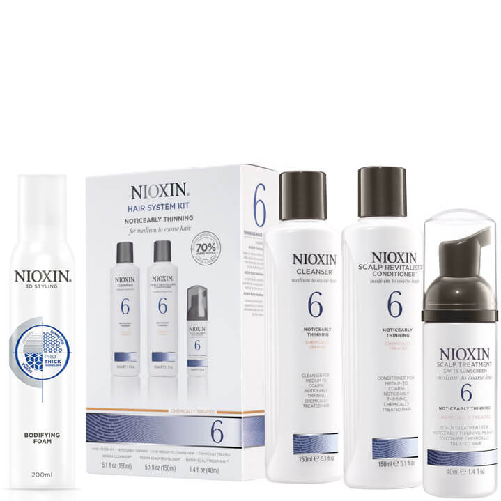 NIOXIN Hair System Kit 6 y Espuma Voluminizante Surtido