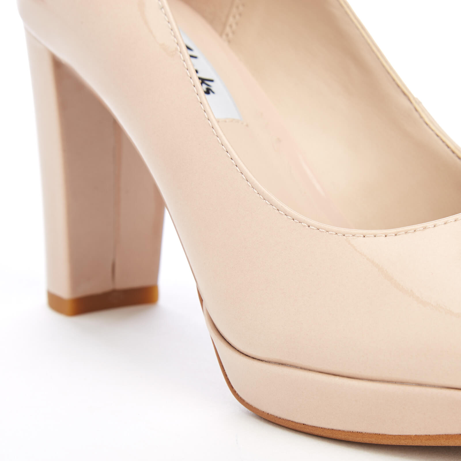 Clarks Women's Kendra Sienna Patent Platform Court Shoes - Nude | Allsole