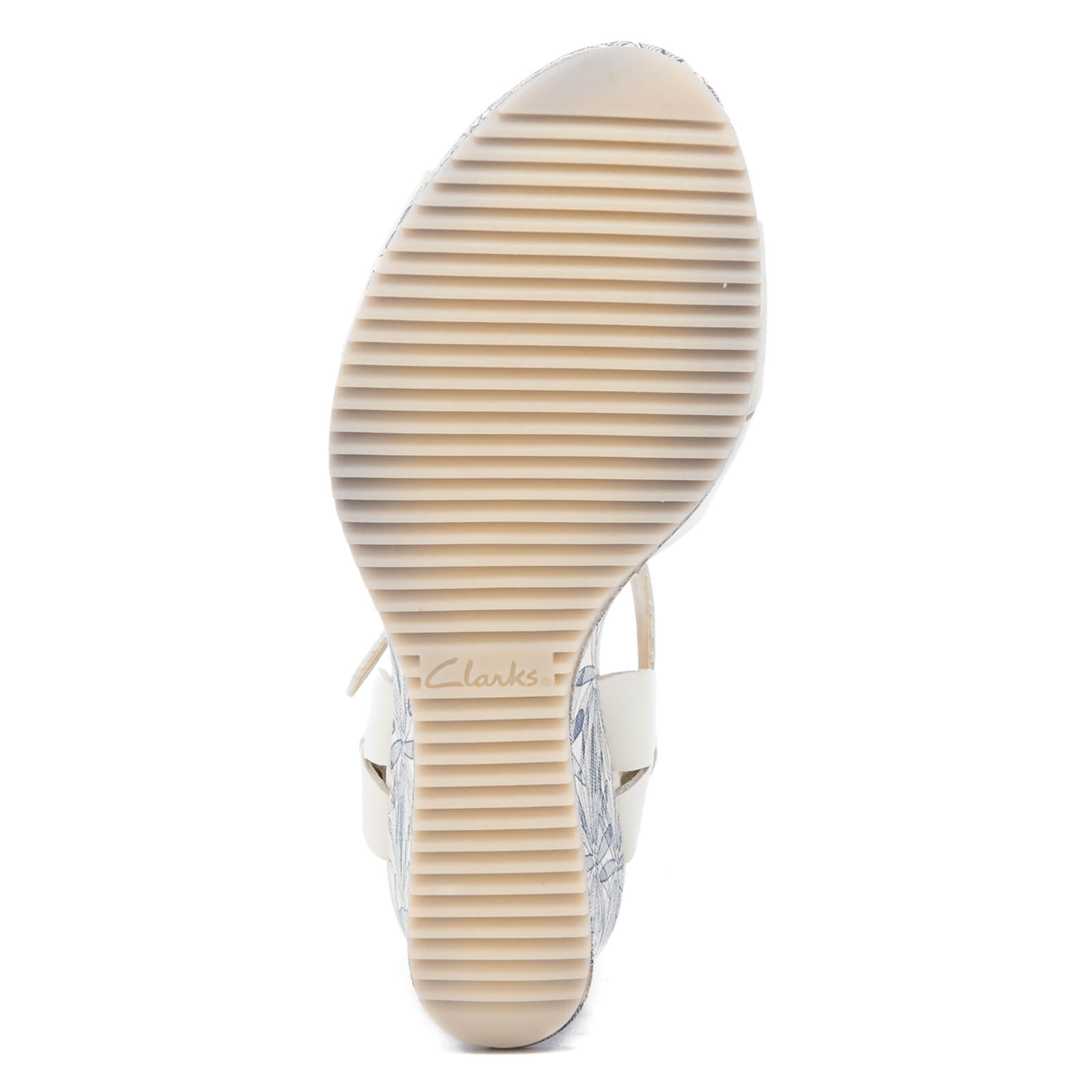 Clarks Women's Adesha River Leather T Bar Wedged Sandals - White | Allsole