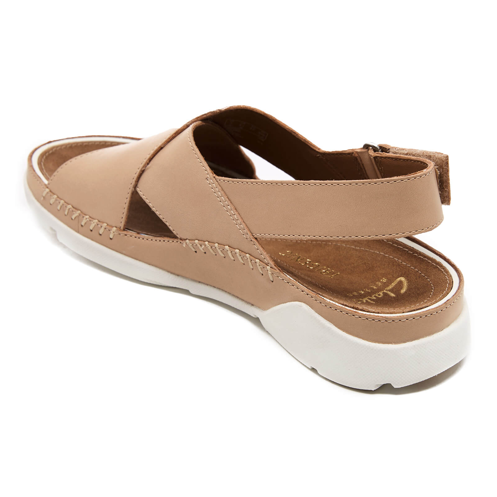 Clarks Women s Tri Alexia Leather Cross Front Sandals Nude Allsole