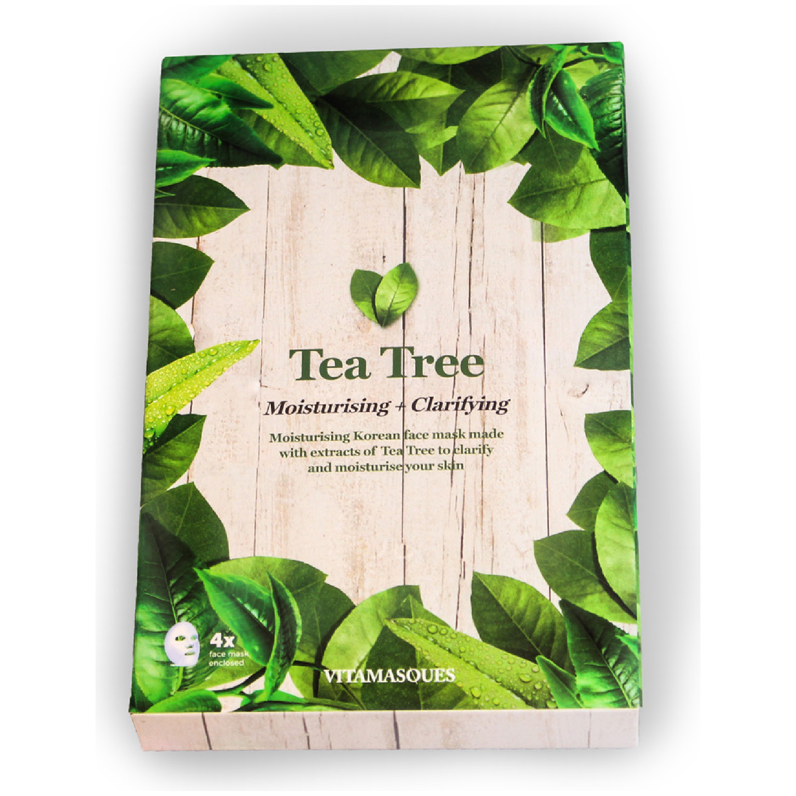 Mascarilla hidratante de árbol de té de Vitamasques (caja de 4)