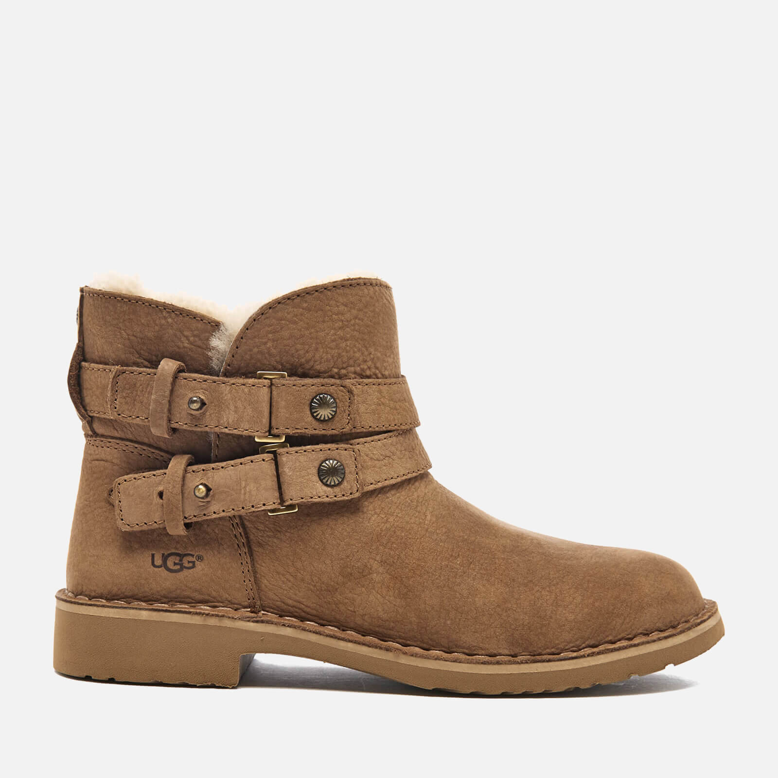 UGG Women s Aliso Double Strap Nubuck Ankle Boots Chestnut Allsole