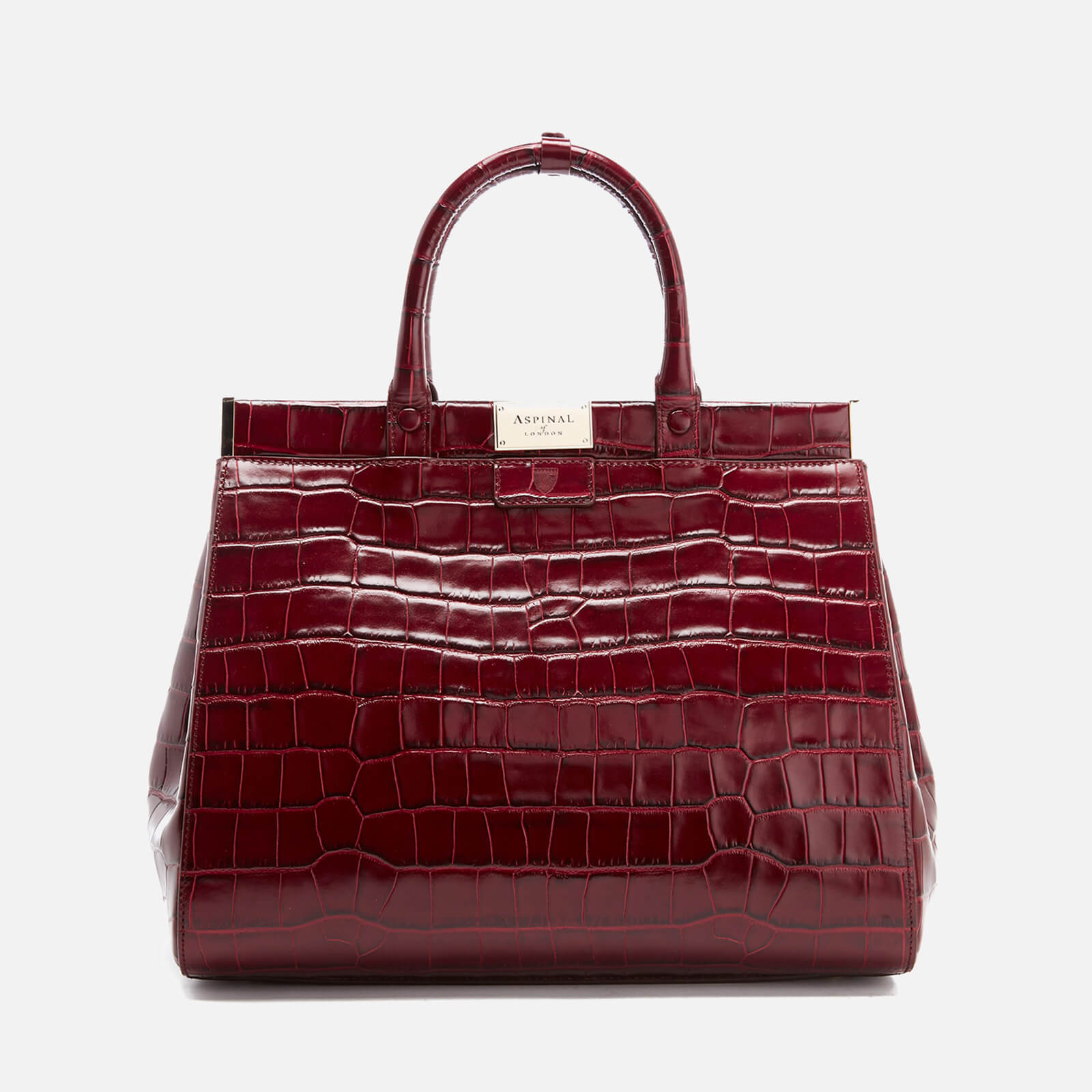 Aspinal of London Women s Large Snap Bag Bordeaux Croc Coggles