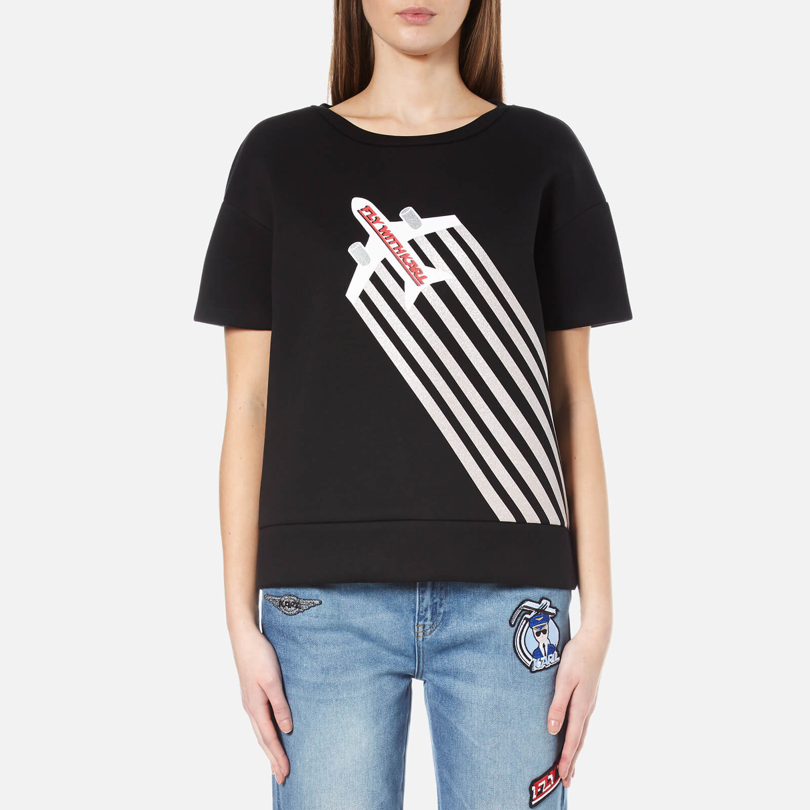 Karl Lagerfeld Women s Karl Jet Neoprene Top Black Coggles