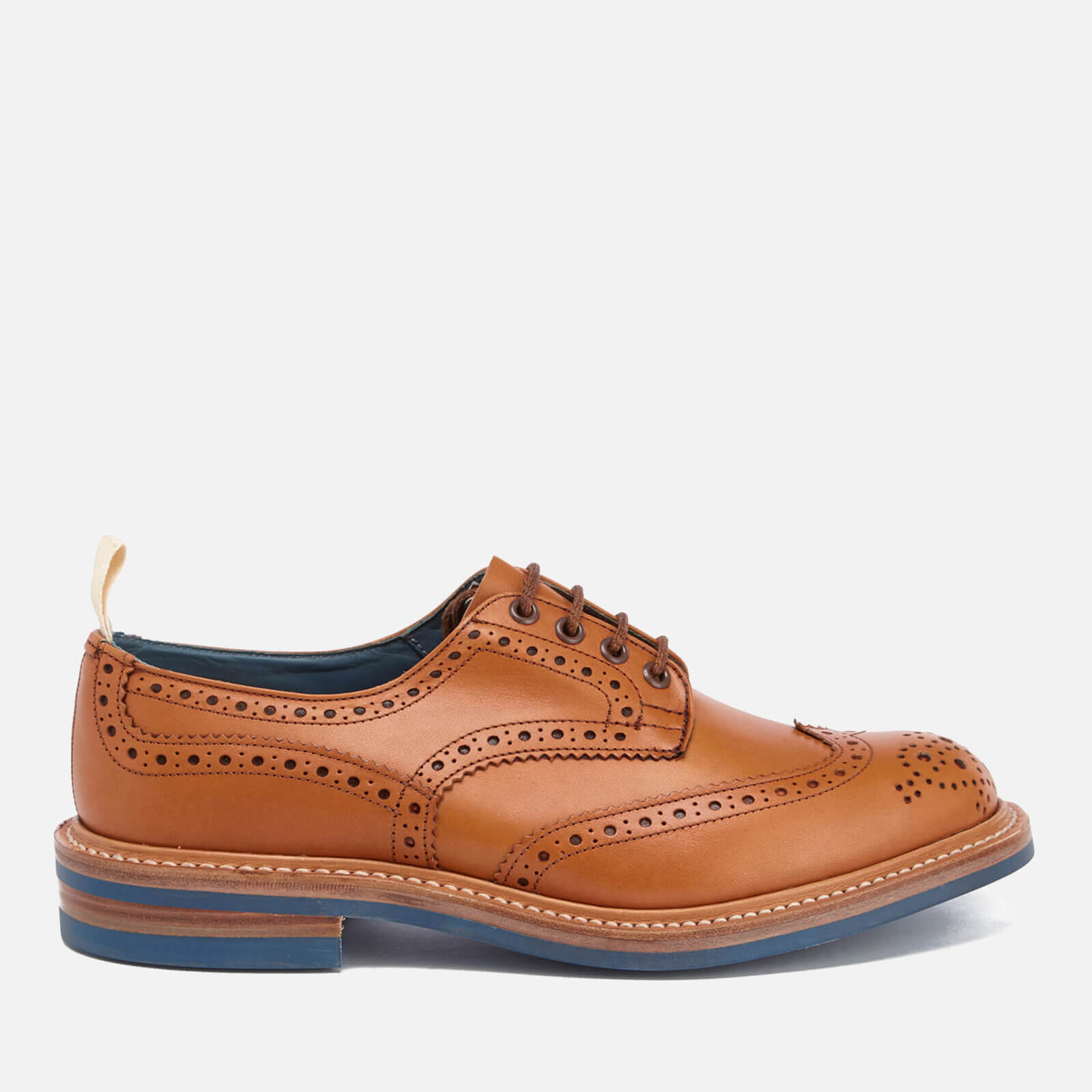 Tricker s Men s Bourton Revival Leather Brogues Acorn Blue Sole Allsole