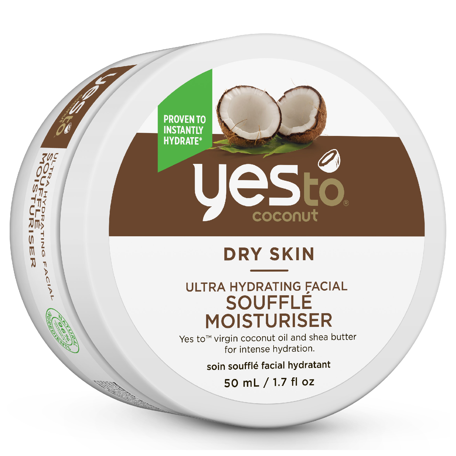 Crema facial suflé ultrahidratante de coco de yes to 50 ml