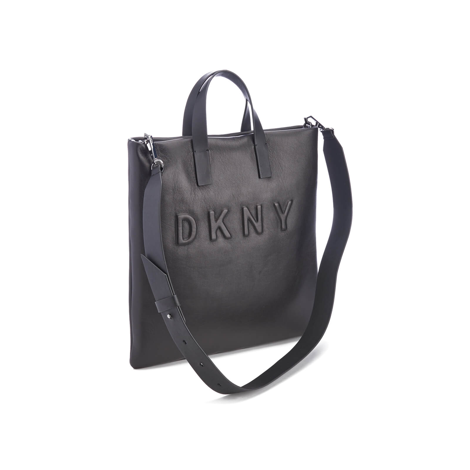 DKNY Women s Debossed Logo Tote Bag Black Coggles