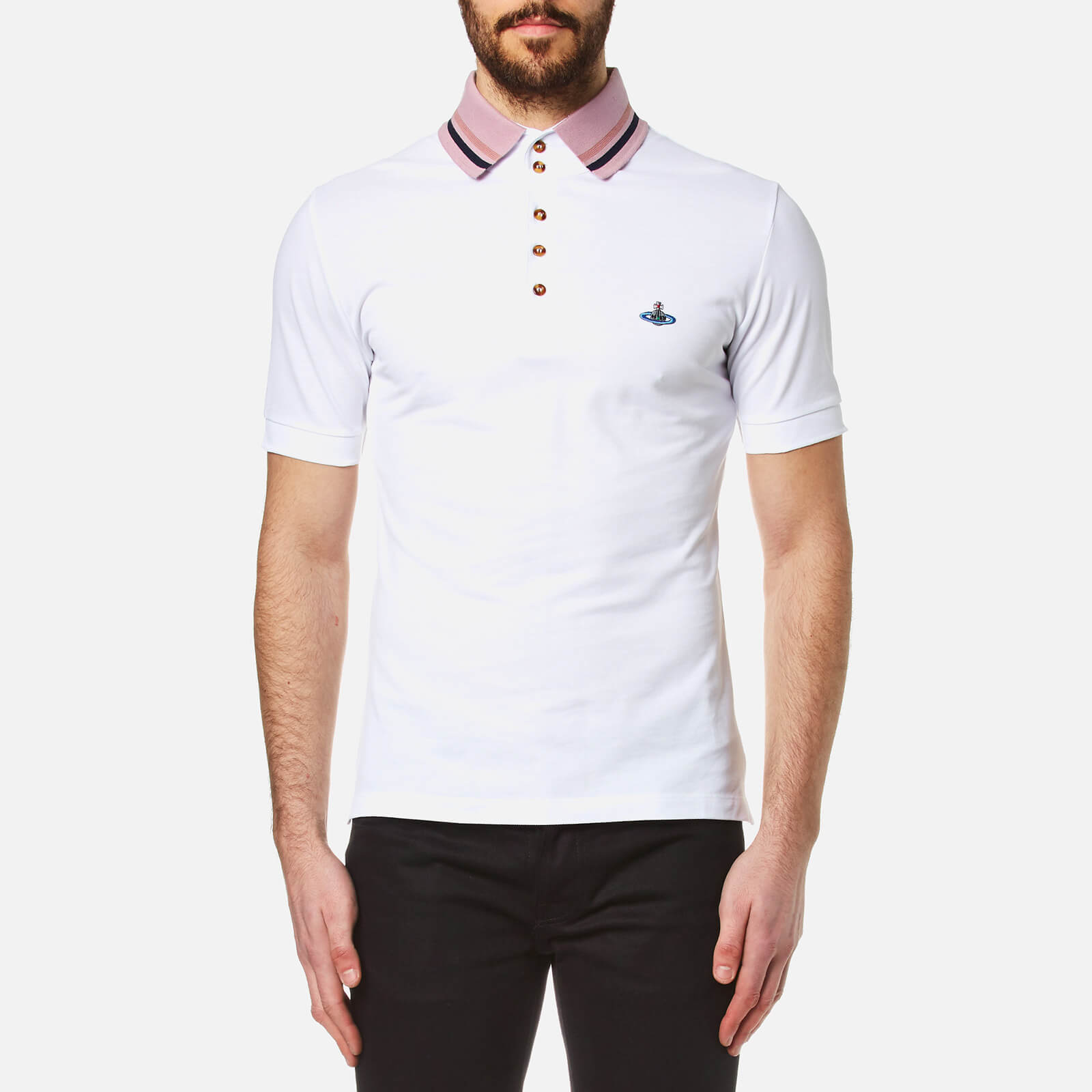 Vivienne Westwood Men s Classic Krall Piquet Polo Shirt White Coggles