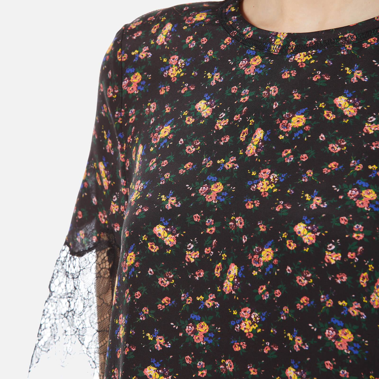McQ Alexander McQueen Women's Fluid T-Shirt with Lace McQ Alexander McQueen Women's Fluid T-Shirt with Lace