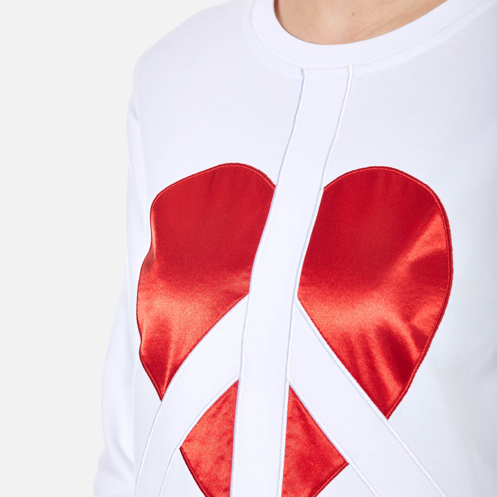 Love Moschino Women's Peace Heart Sweatshirt - Optical White | Coggles