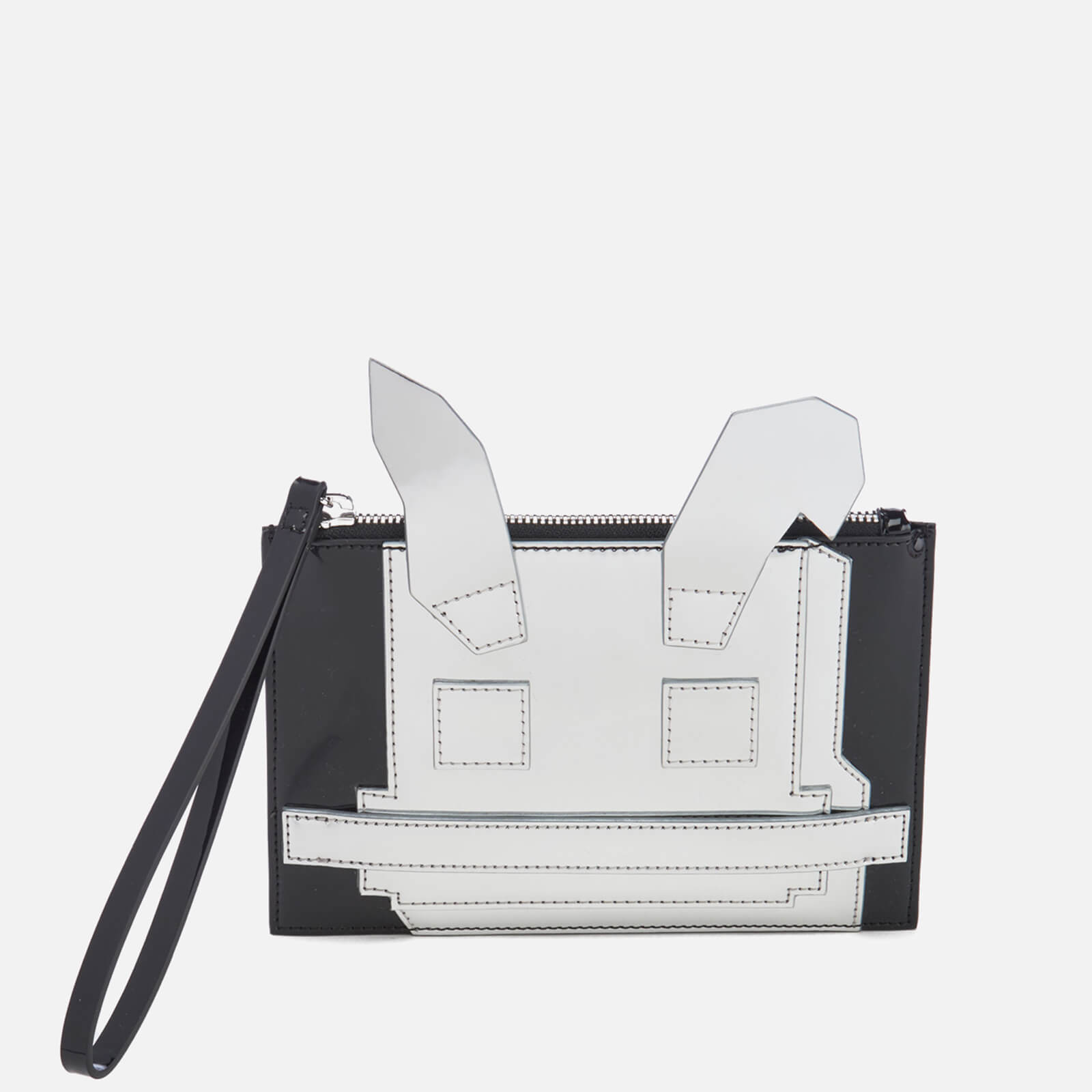 McQ Alexander McQueen Women's Electro Bunny Pouch - Silver/Black | Coggles