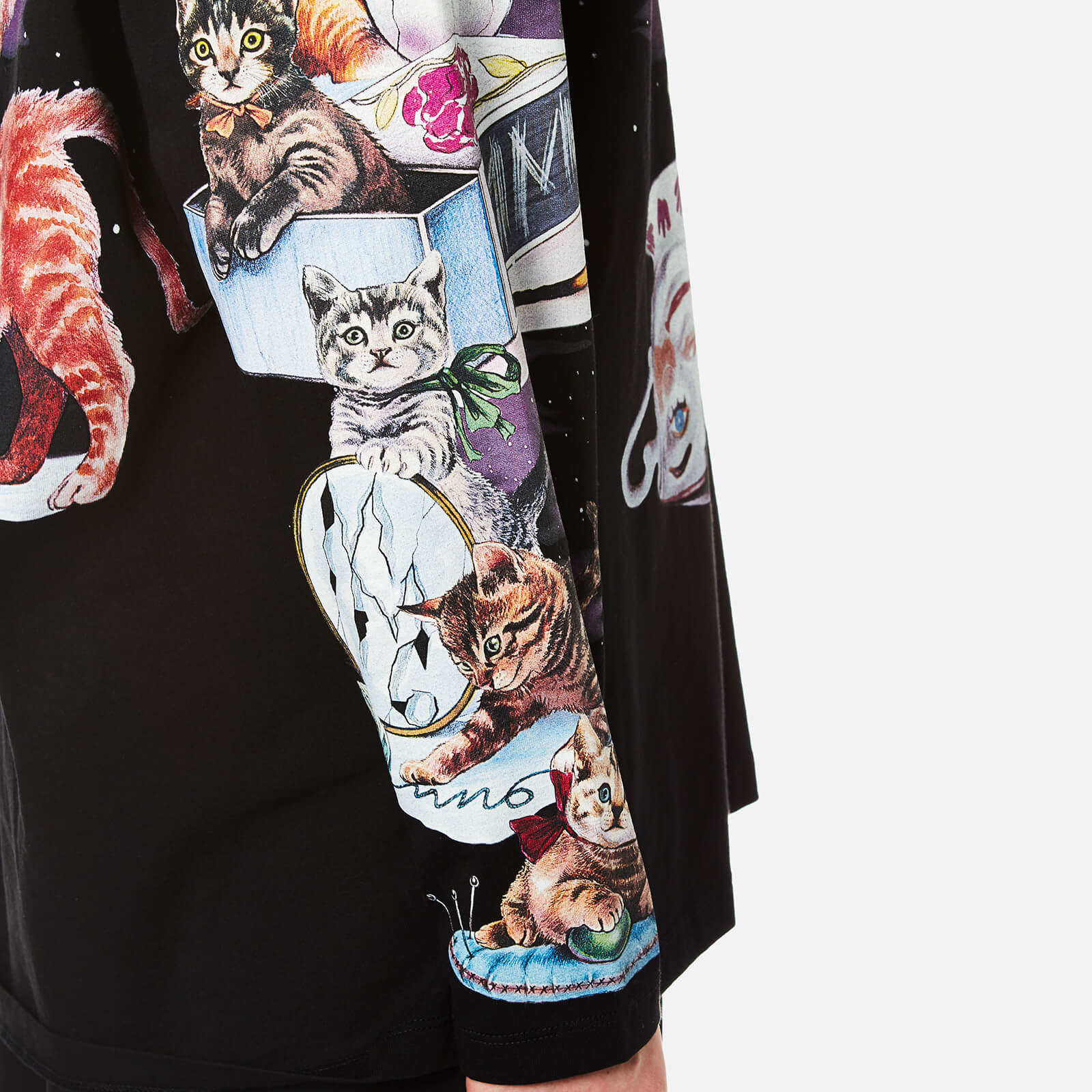 MM6 Maison Margiela Women's Cat Sweatshirt - Black Cat Print MM6 Maison Margiela Women's Cat Sweatshirt - Black Cat Print