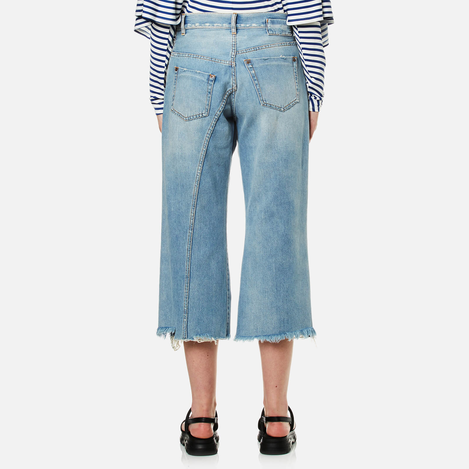MM6 Maison Margiela Women's Distressed Denim Culottes MM6 Maison Margiela Women's Distressed Denim Culottes