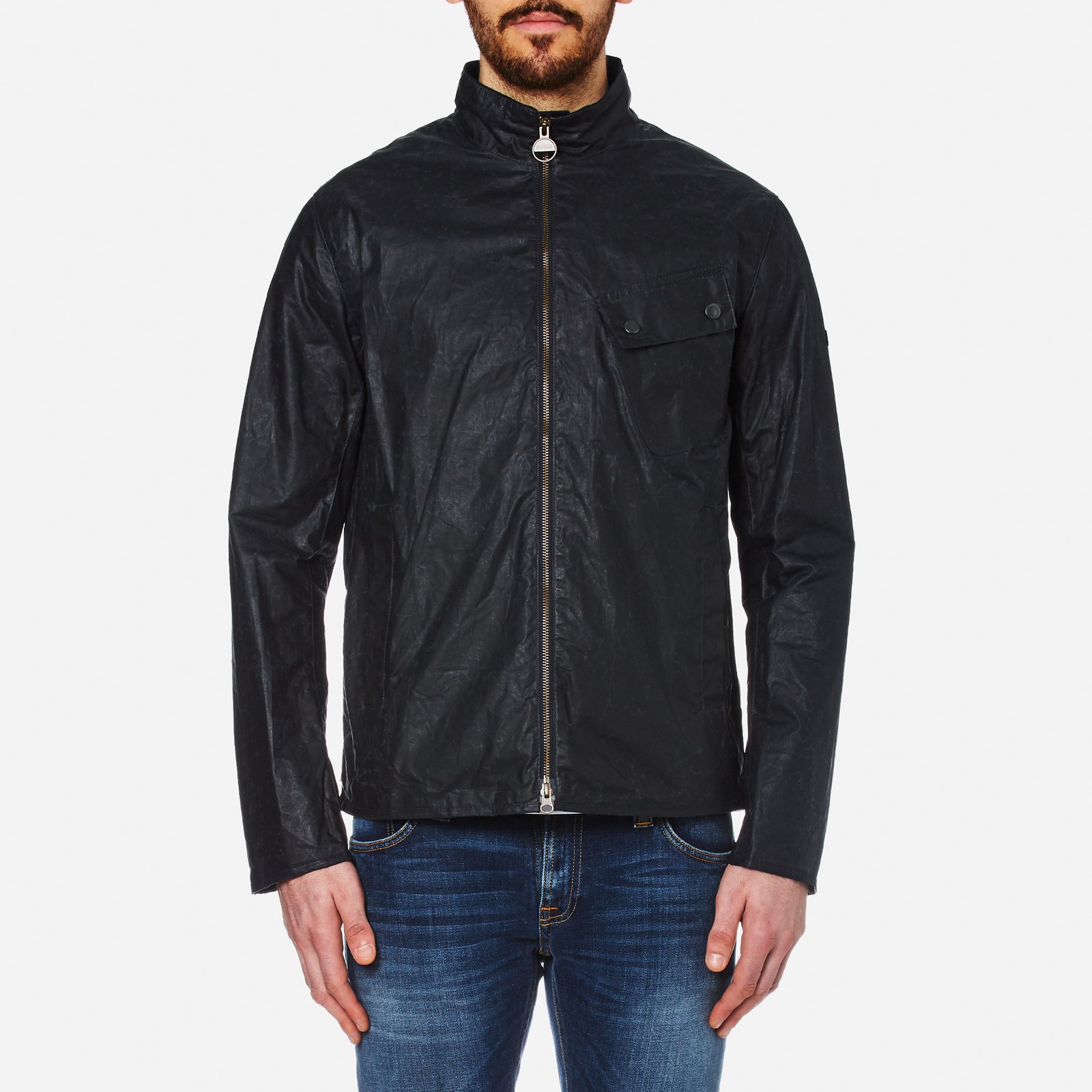Barbour wax jacket mens navy online