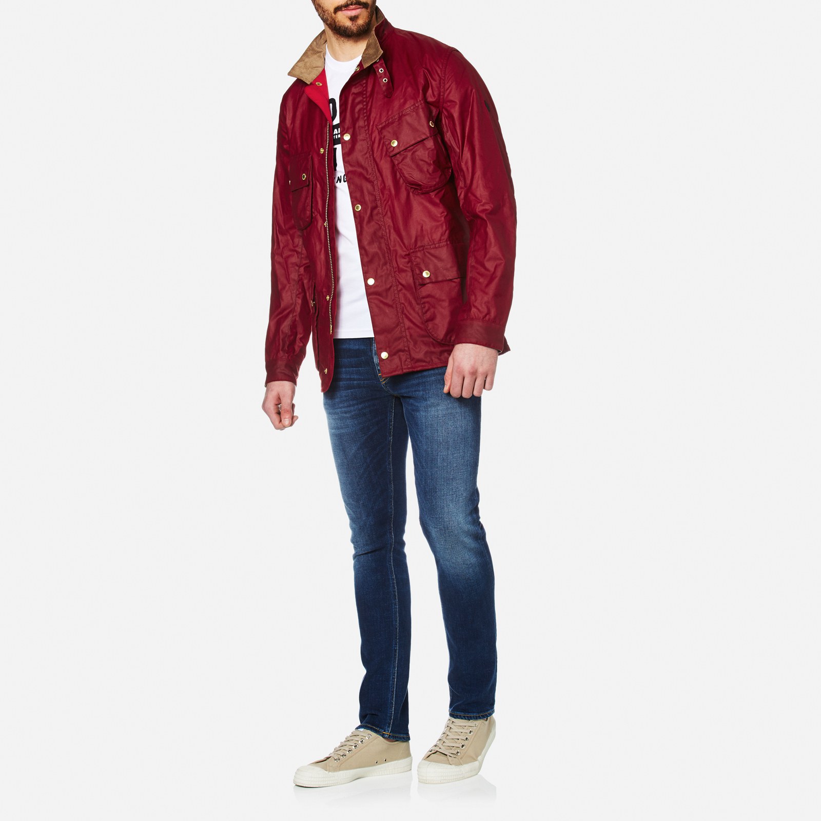 Barbour coat mens red 2025