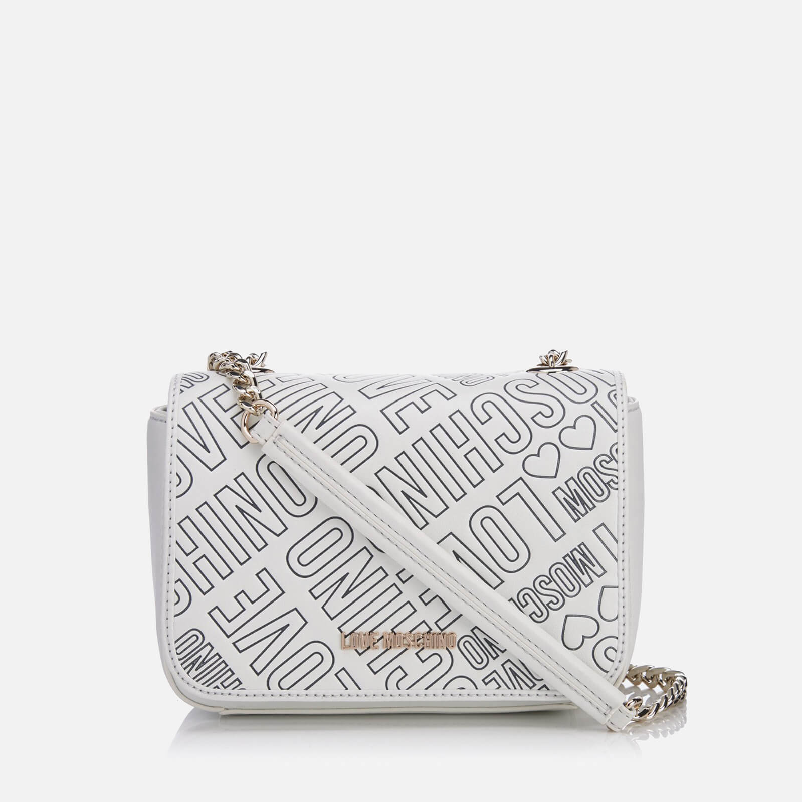 Love Moschino Women s Love Mini Printed Shoulder Bag White Coggles