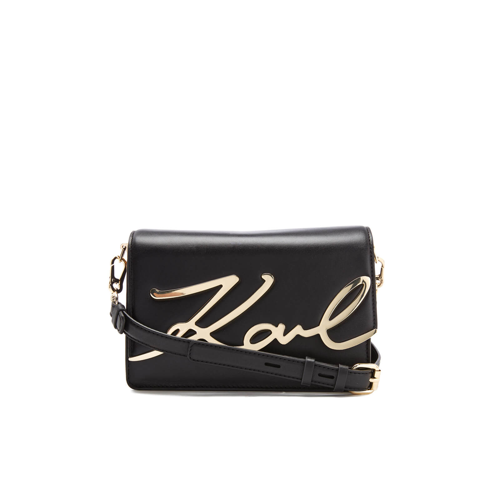 Karl Lagerfeld Women s K Metal Signature Shoulder Bag Black Coggles