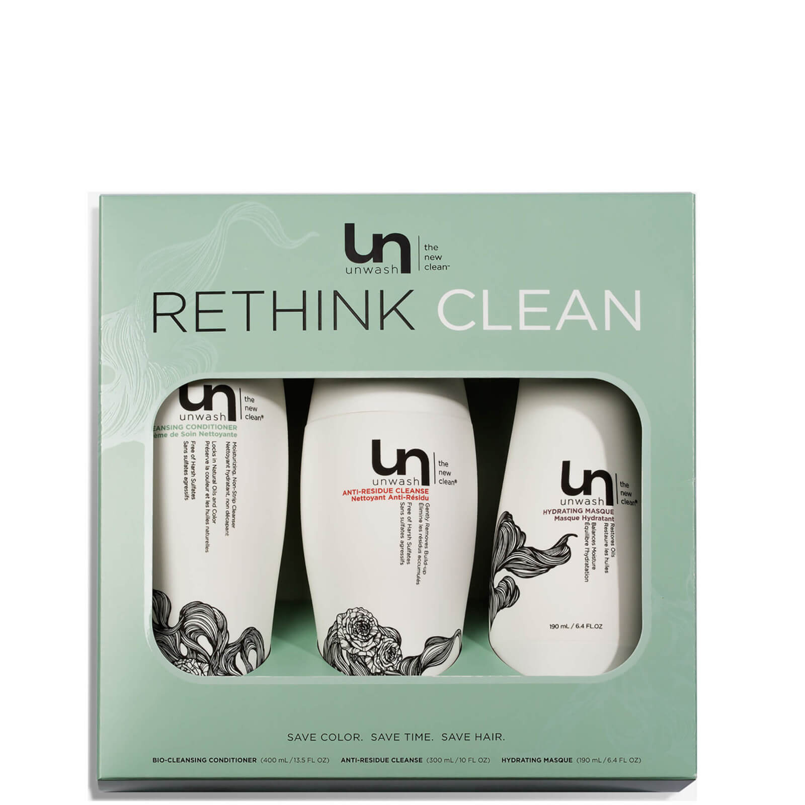 Kit de productos para el cabello Rethink Clean de Unwash (3 productos)