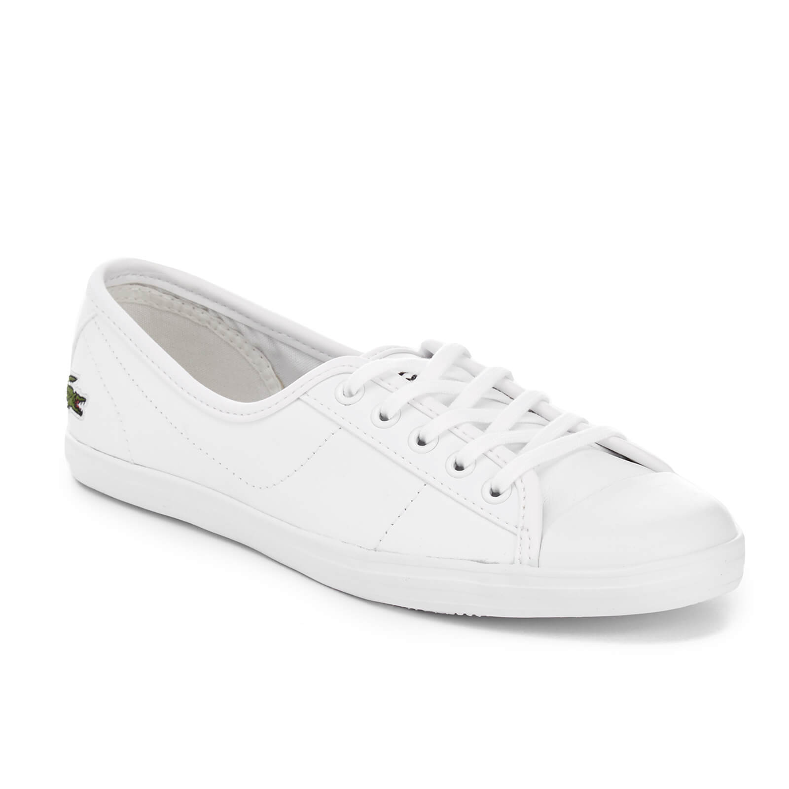 Lacoste ladies white leather trainers sale