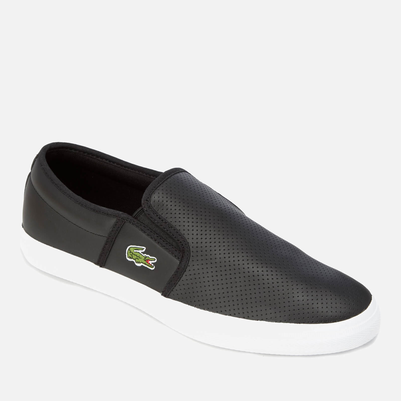 Lacoste black 2025 slip ons