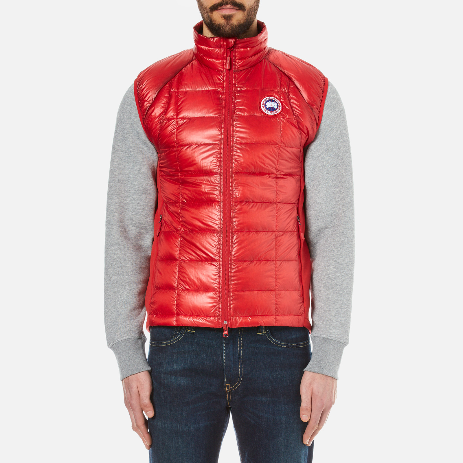 Mens red canada goose gilet top