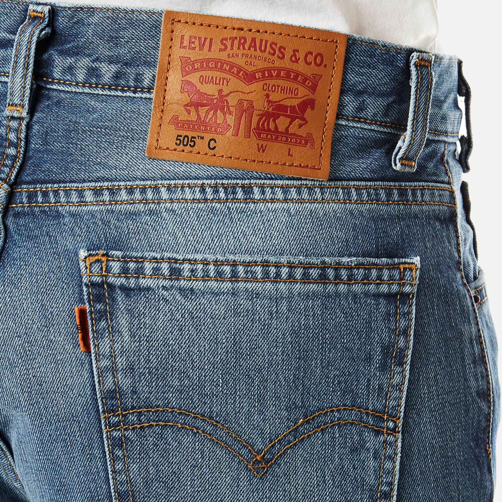 Levi s Women s Orange Tab 505 C Cropped Jeans Heat Stroke Coggles