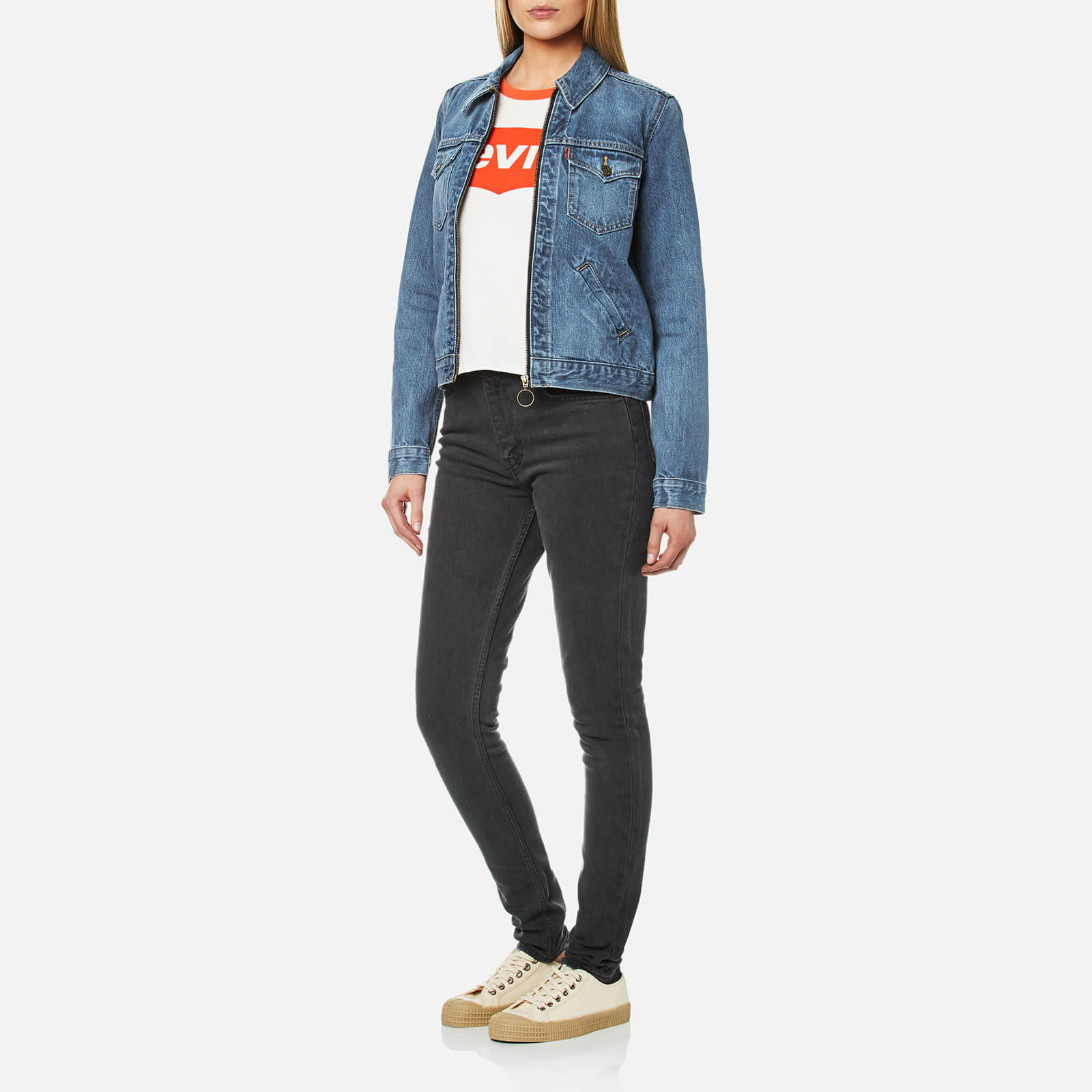 Levi's Women's Orange Tab Ot Zip Front Trucker Jacket