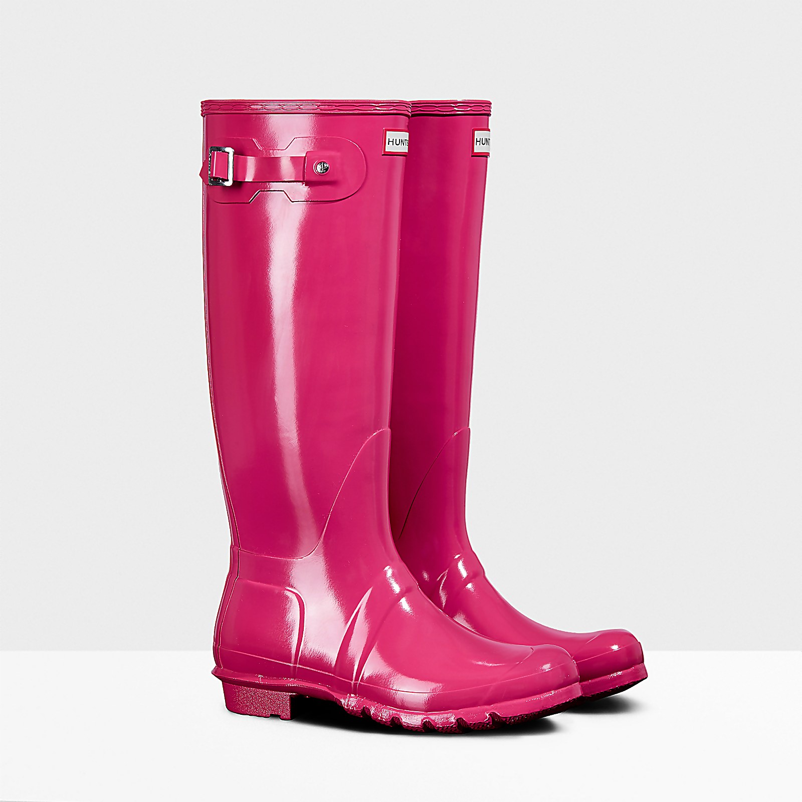 Tall pink hunter rain boots shop