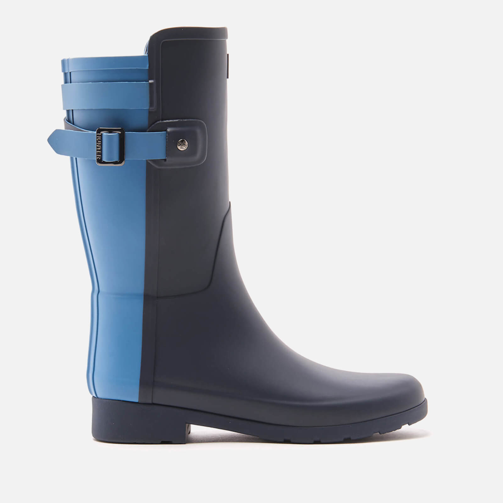 Hunter Women s Original Refined Back Strap Short Wellies Navy Pale Air Force Coggles
